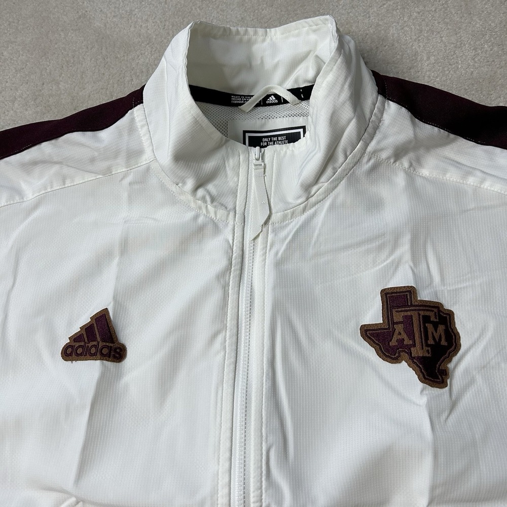 Adidas Texas A&M Aggies Jacket Large Strategy Vented Half-Zip Short Sleeve